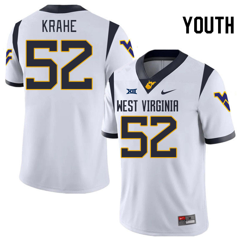 Youth #52 Nick Krahe West Virginia Mountaineers College 2024 New Uniforms Football Jerseys Stitched